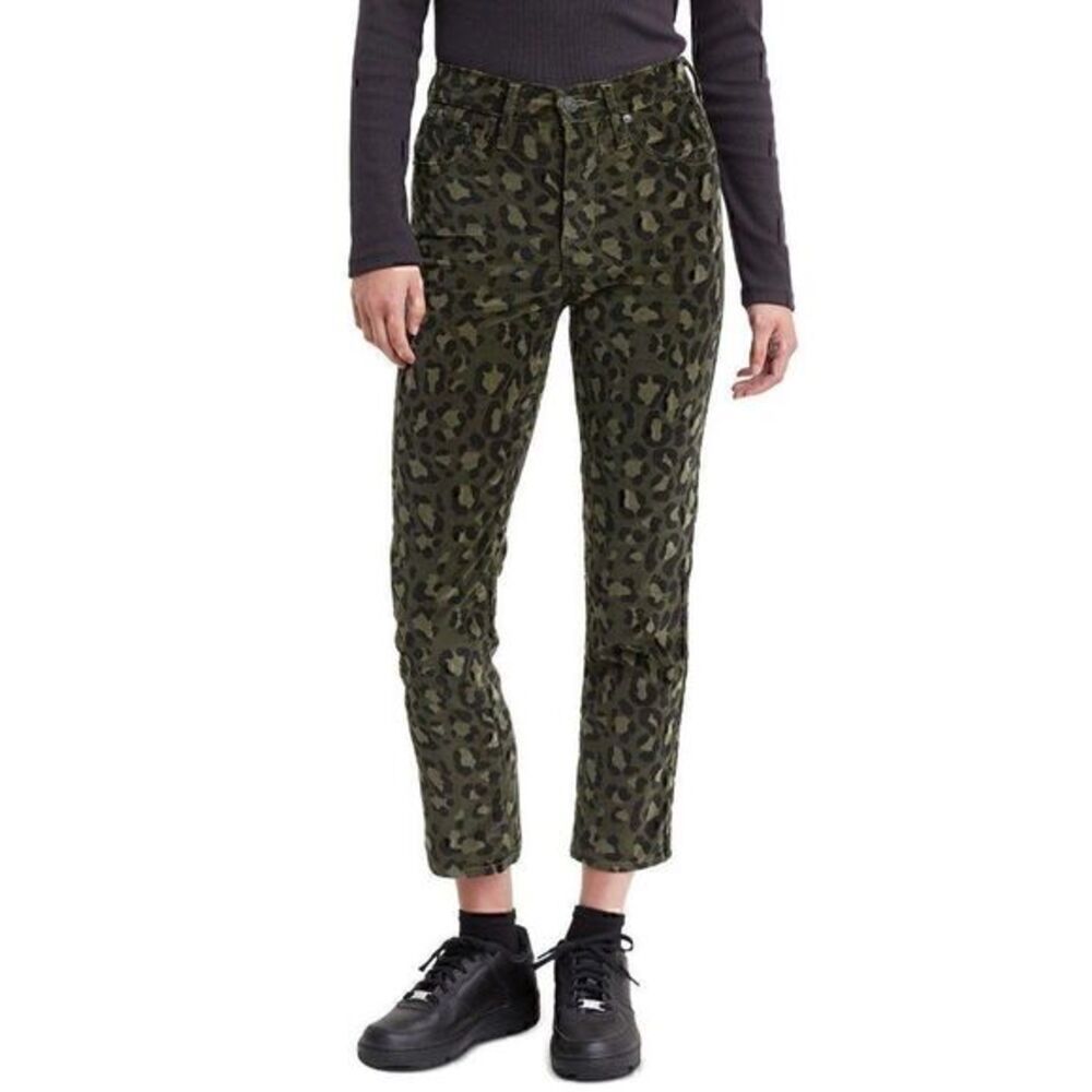 Levi's Jeans Green Camo 4 Waist 27 Stretchy High-Rise Velvet